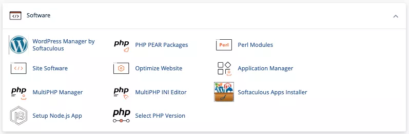 Truy cập công cụ Setup Node.js App