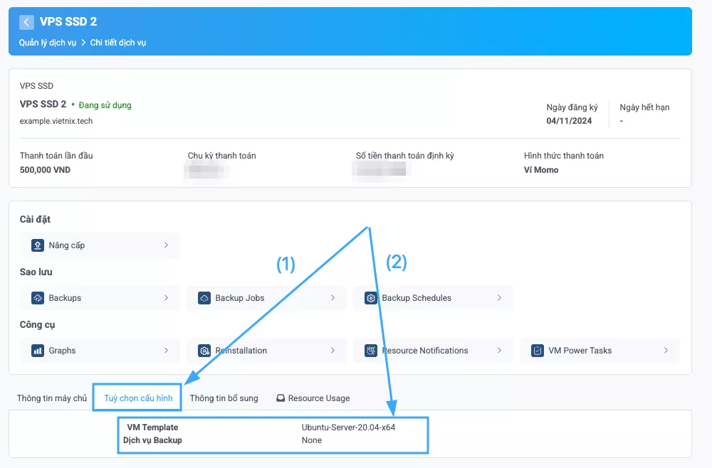Kiểm tra thông tin template 