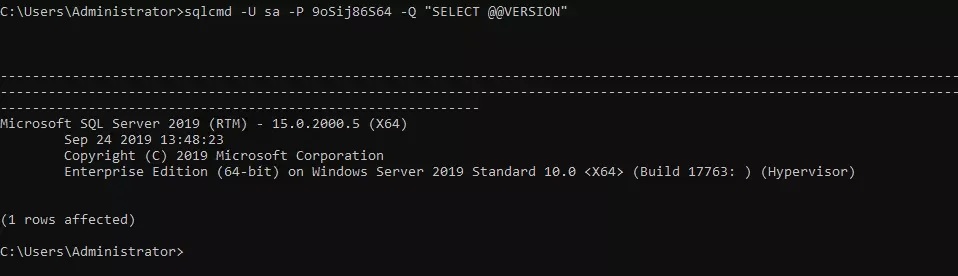 Kiểm tra kết quả bằng lệnh