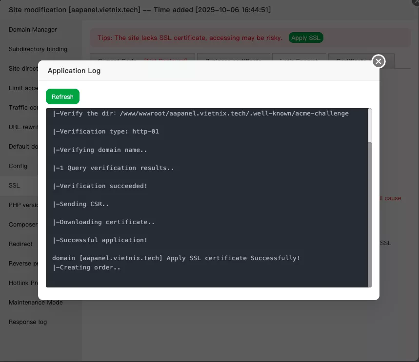 Hướng dẫn cài đặt chứng chỉ SSL cho website trên aaPanel chi tiết 24 Chứng thực thông tin