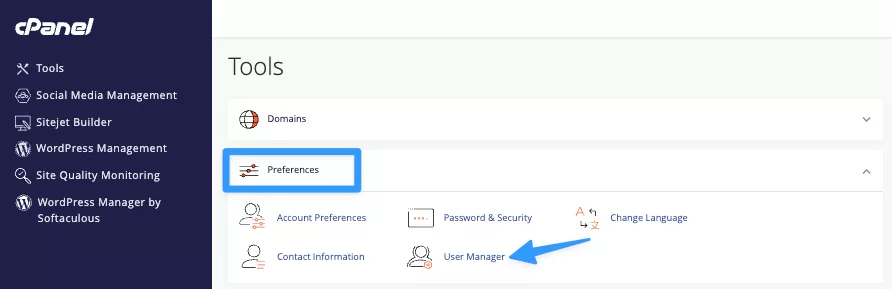Hướng dẫn tạo Subaccounts trên cPanel nhanh chóng 17 Truy cập User Manager để tạo Subaccounts trên cPanel