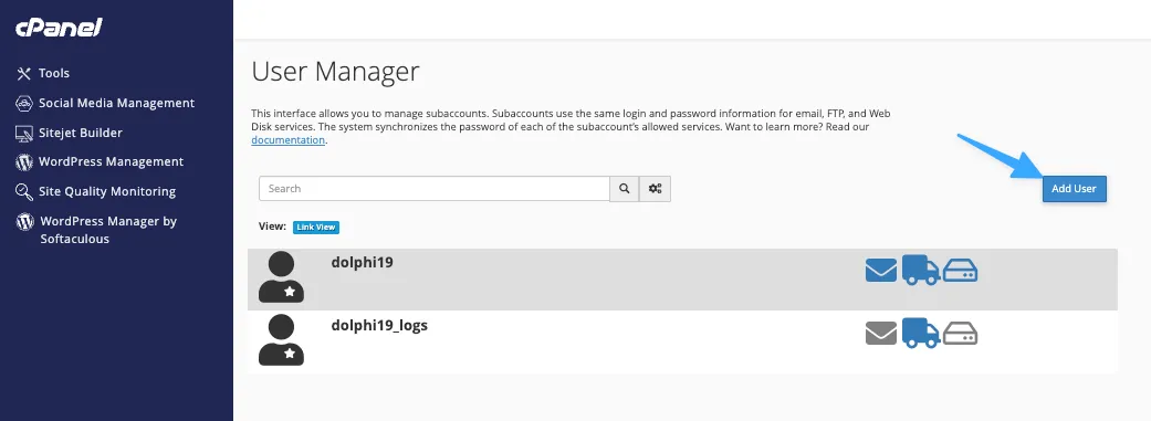 Hướng dẫn tạo Subaccounts trên cPanel nhanh chóng 18 Nhấn Add User