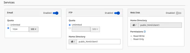 Hướng dẫn tạo Subaccounts trên cPanel nhanh chóng 20 Cấp quyền dịch vụ cho tài khoản phụ