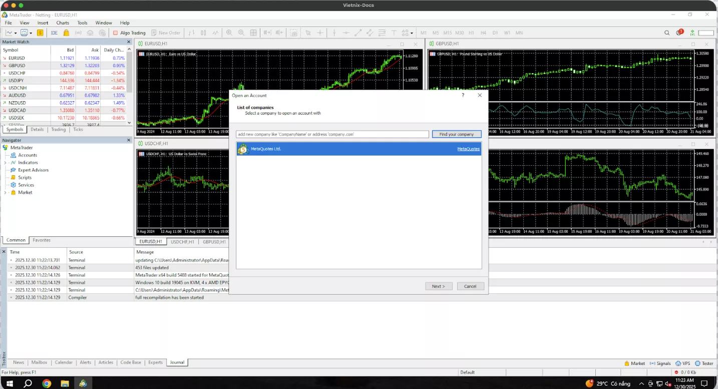 MT4 là gì? Hướng dẫn cài đặt MT4 trên máy tính cho người mới 22 Phần mềm MT4 sẽ tự động khởi chạy