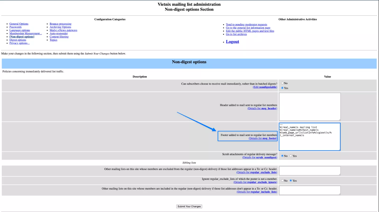 Xóa footer email trong Mailing List trên cPanel