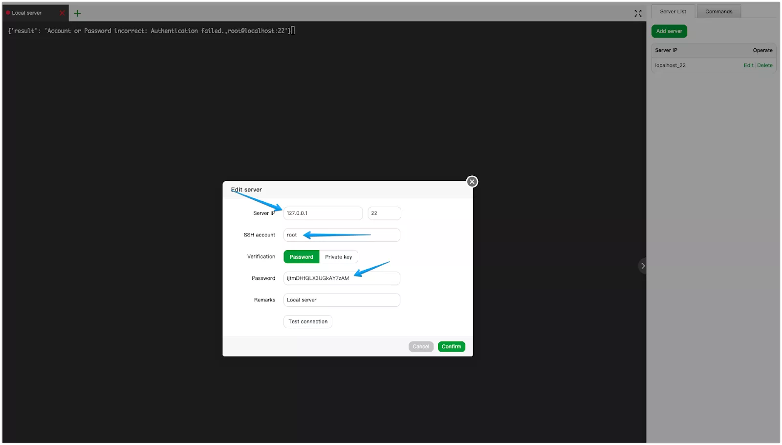 Hướng dẫn xử lý lỗi Login Failed vào Terminal trên aaPanel chi tiết 16 Kiểm tra và cập nhật lại thông tin đăng nhập để xử lý lỗi Login Failed Terminal trên aaPanel