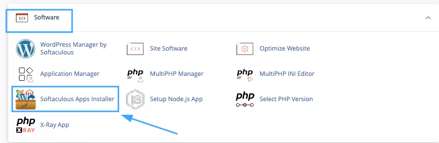 Chọn Softaculous Apps Installer 