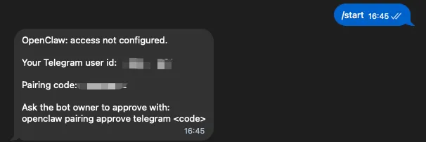 OpenClaw tạo mã ghép nối