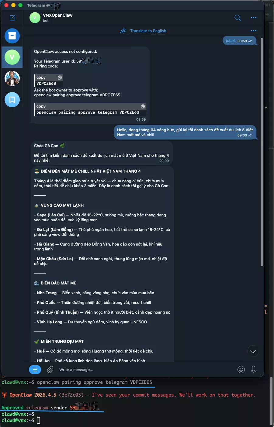 Bắt đầu trò chuyện với AI ngay trên Telegram 