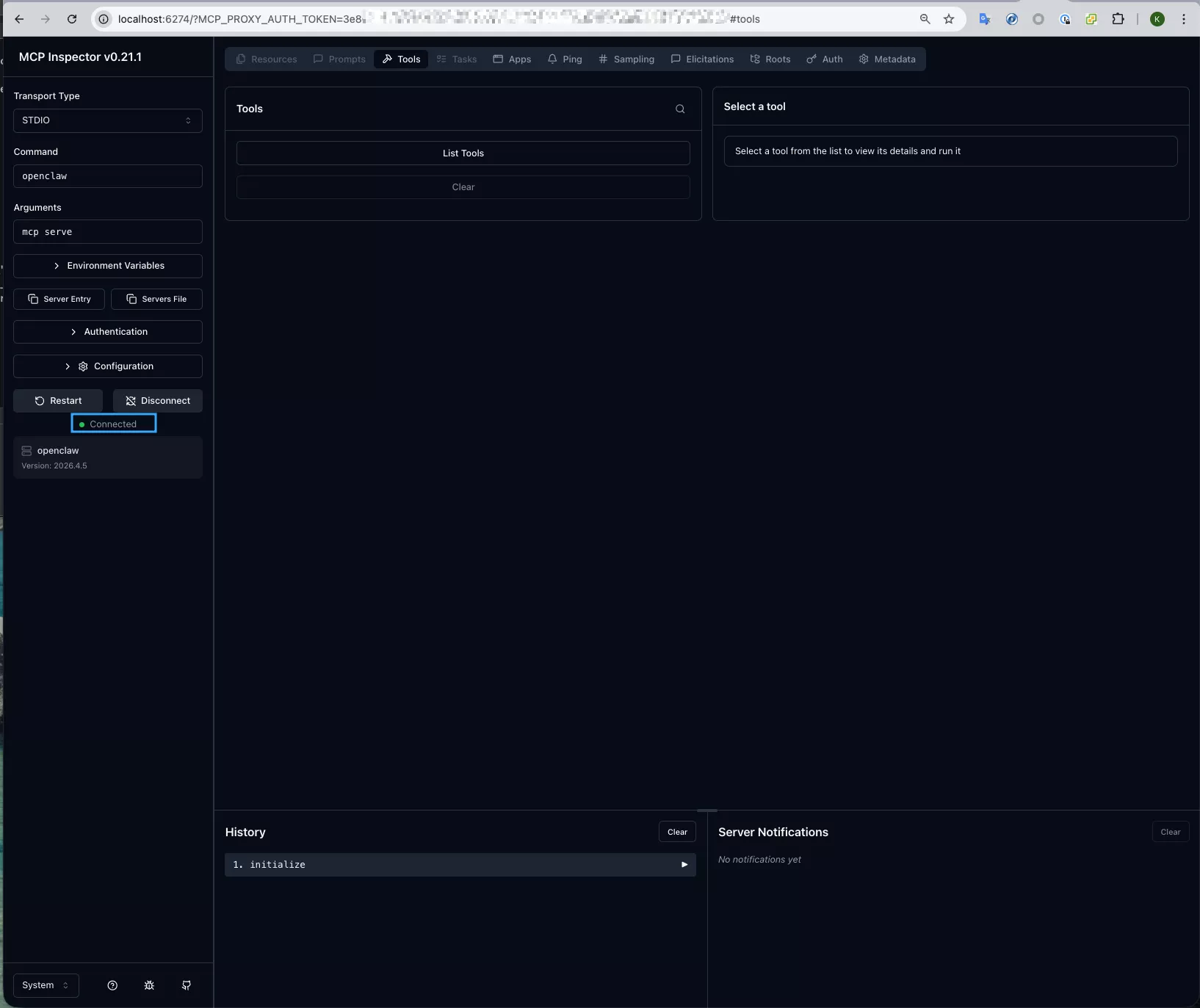 Kết nối MCP trên giao diện trình duyệt 