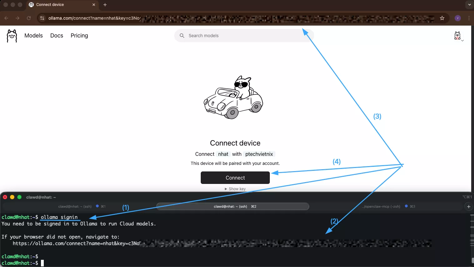 Dán đường link vào trình duyệt và đăng nhập 