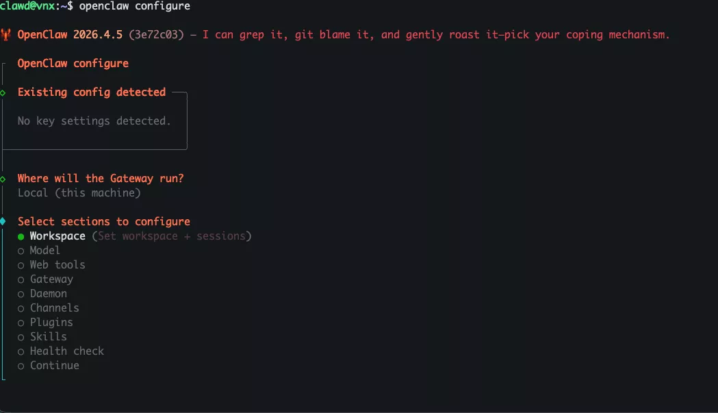 Thiết lập OpenClaw Wizard 