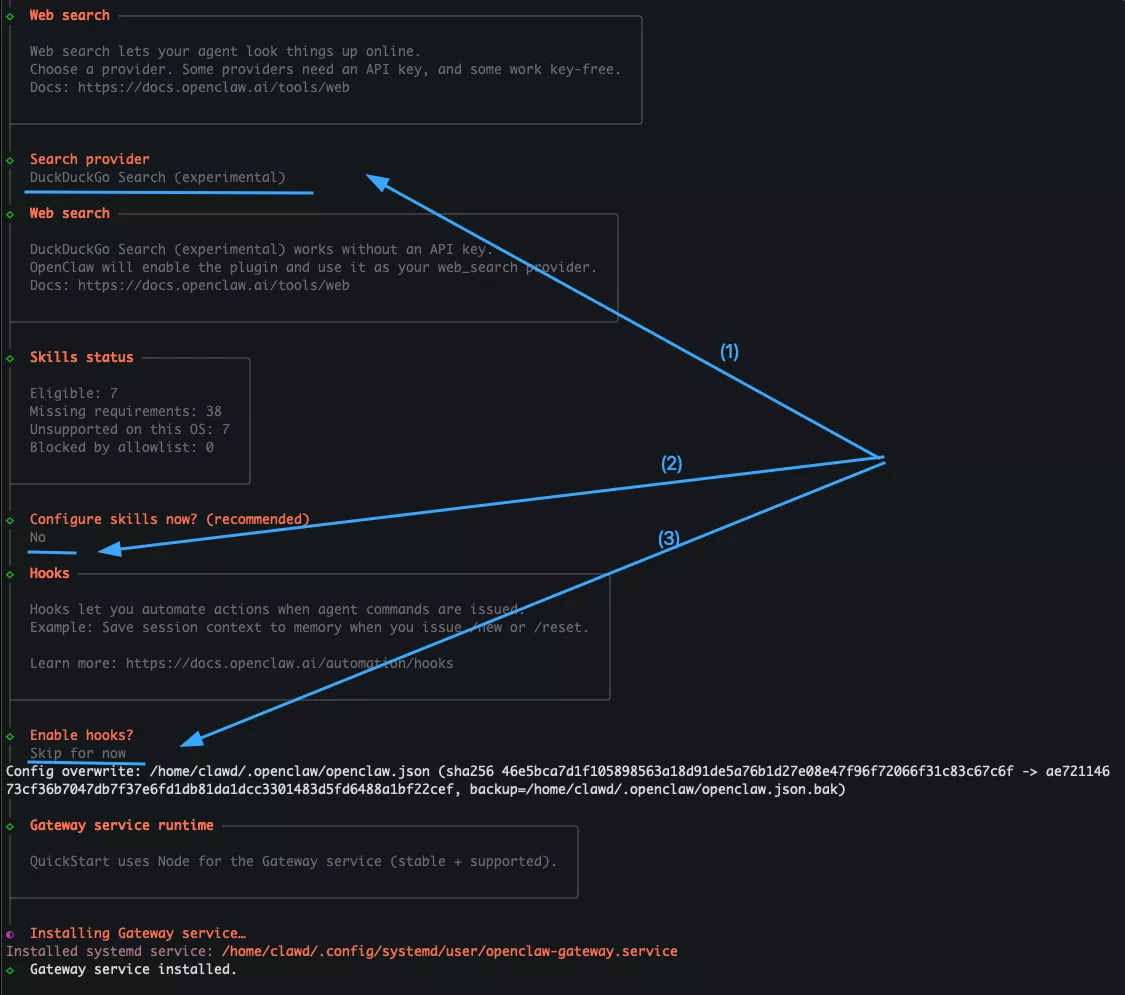 Hướng dẫn kết nối OpenClaw với Telegram sử dụng Google Gemini để tạo chatbot AI 37 Cấu hình phần Web search theo hướng dẫn