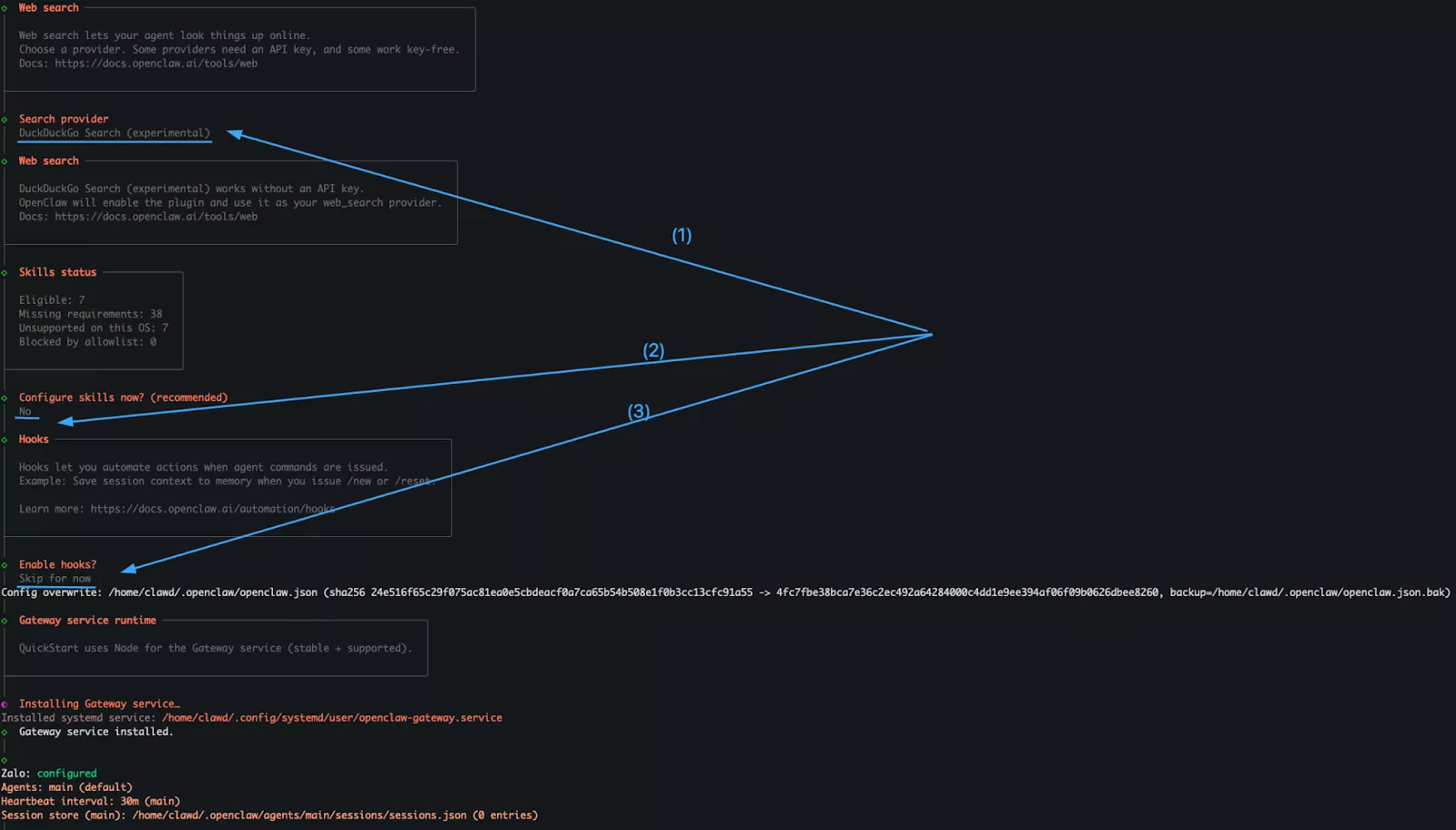 Hướng dẫn tạo Chatbot AI Zalo miễn phí với OpenClaw và Ollama (Kimi 2.5) 35 Cấu hình Web search, Hooks