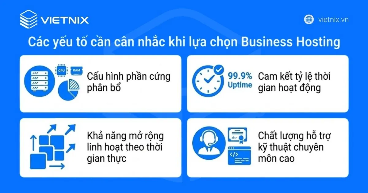 Business Hosting là gì? Giải pháp hosting tối ưu hàng đầu cho doanh nghiệp 37 Các yếu tố quan trọng cần cân nhắc khi lựa chọn Business Hosting