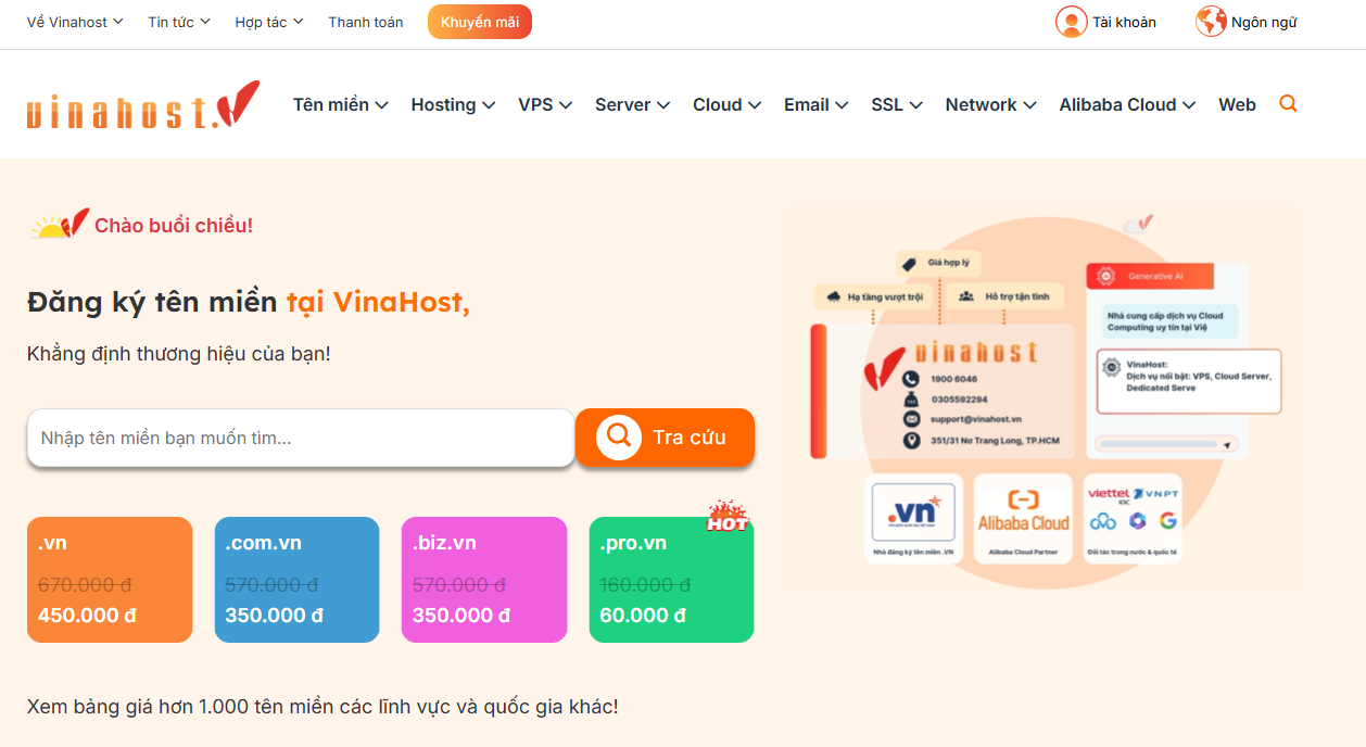 Đơn vị cung cấp hosting Việt Nam - VinaHost