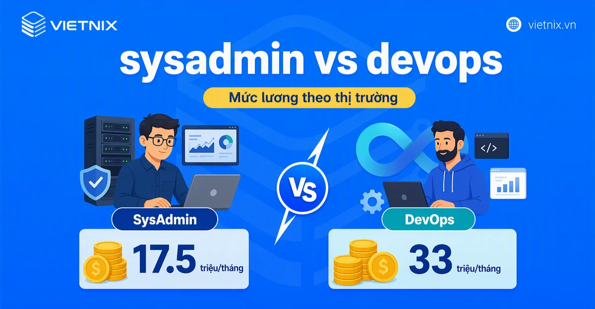 SysAdmin vs DevOps: So sánh điểm khác biệt, nên chọn vị trí nào? 22 Mức lương SysAdmin vs DevOps theo thị trường