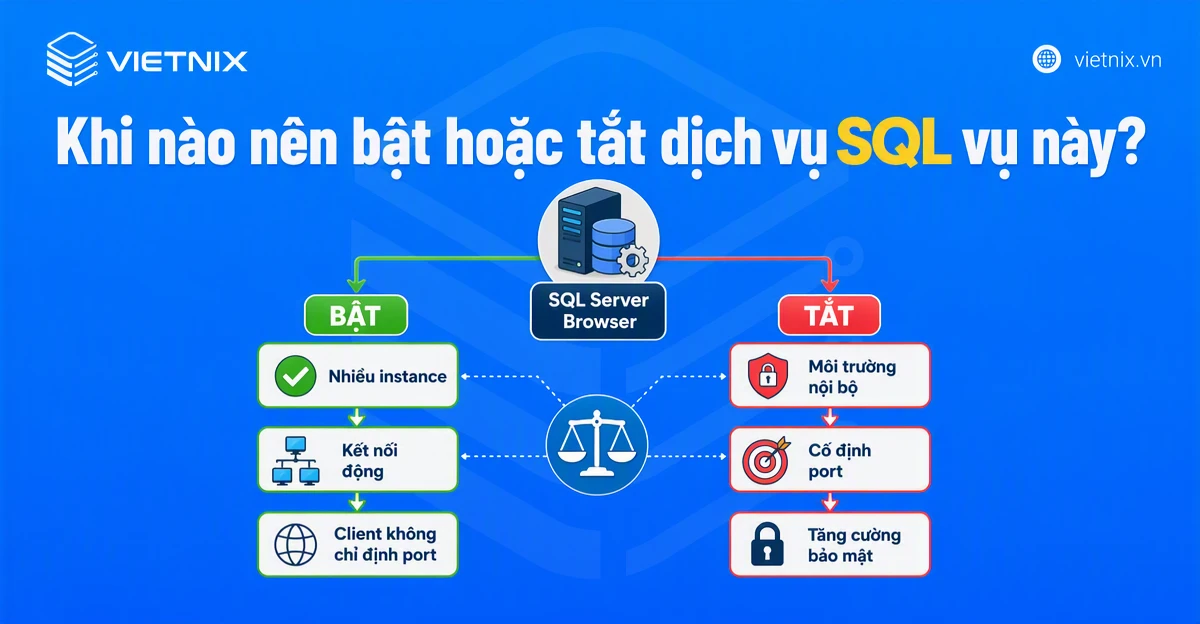 Khi nào nên bật hoặc tắt SQL Server Browser