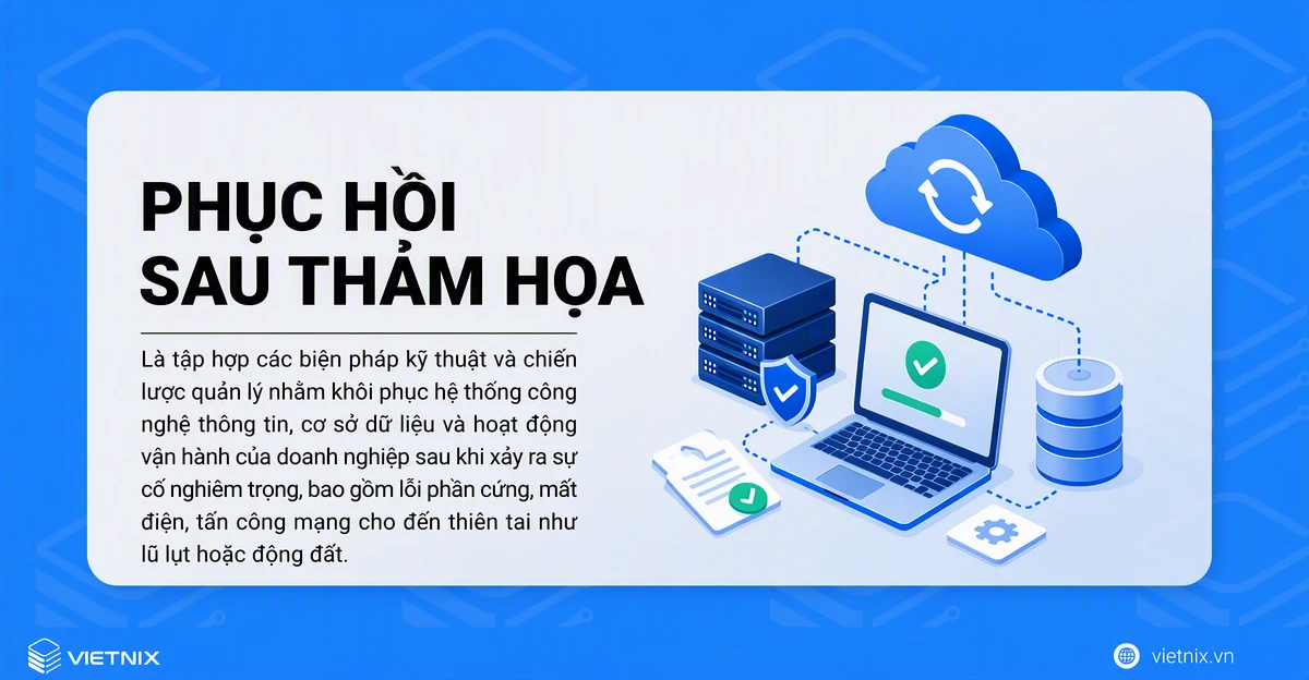 Phục hồi sau thảm họa là quá trình khi một tổ chức dự đoán và giải quyết các thảm họa liên quan đến công nghệ.