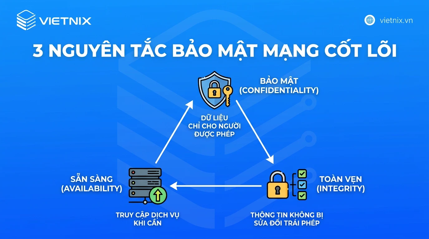 Network Security là gì? Thành phần, cách hoạt động và cách triển khai cho doanh nghiệp 23 3 nguyên tắc bảo mật mạng cốt lõi