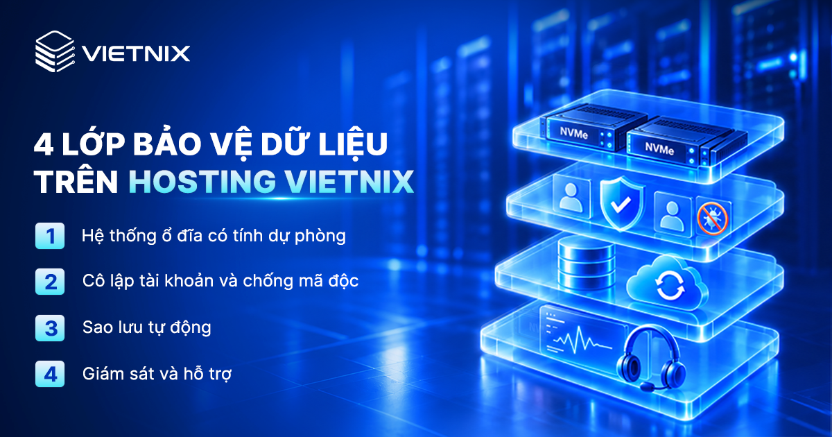 Cơ chế bảo vệ dữ liệu trên Hosting Vietnix: 4 lớp bảo vệ giúp website an toàn hơn 10 4 lớp bảo vệ dữ liệu trên Hosting Vietnix