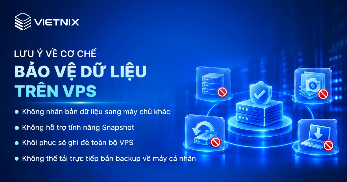 Cơ chế bảo vệ dữ liệu trên VPS Vietnix: 3 lớp bảo vệ và cách khôi phục 16 Lưu ý về cơ chế bảo vệ dữ liệu trên VPS