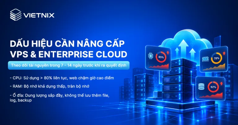 Nâng cấp VPS và Enterprise Cloud tại Vietnix: Dễ hay khó, có mất dữ liệu hay phải cài lại từ đầu không? 16 Dấu hiệu cần nâng cấp VPS, Enterprise Cloud